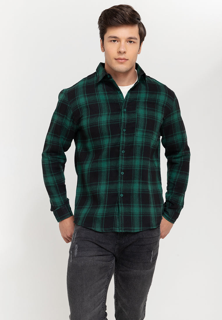 Checkered long sleeve polo online