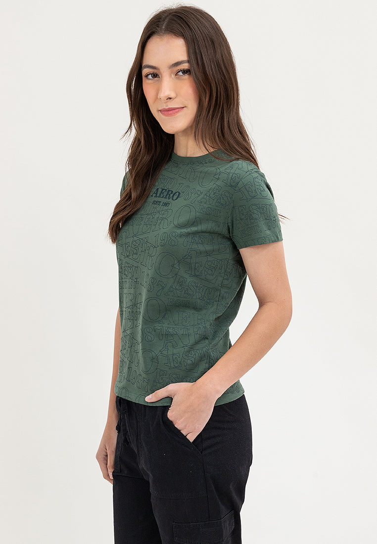 COMFORT FIT GRAPHIC LADIES T-SHIRT Forest Green