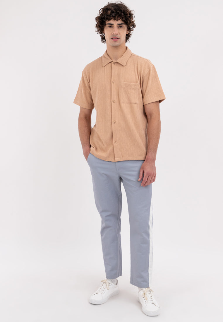 Textured Button Down with Pocket