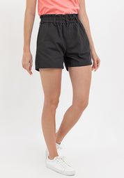 ELASTIC WASIT PAPERBAG SHORTS Dark Gray