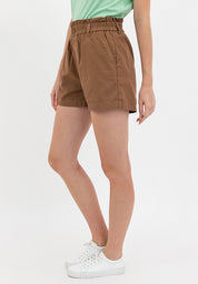 ELASTIC WASIT PAPERBAG SHORTS Brown