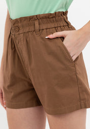 ELASTIC WASIT PAPERBAG SHORTS Brown