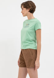 FLORAL GRAPHIC TEE Hemlock Green