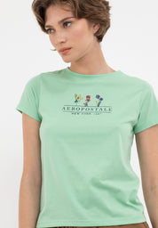 FLORAL GRAPHIC TEE Hemlock Green