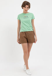 FLORAL GRAPHIC TEE Hemlock Green