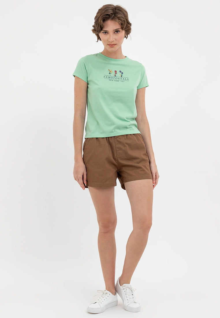 FLORAL GRAPHIC TEE Hemlock Green