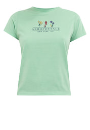 FLORAL GRAPHIC TEE Hemlock Green