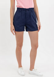 ELASTIC WASIT PAPERBAG SHORTS Navy Blue