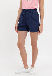 ELASTIC WASIT PAPERBAG SHORTS Navy Blue