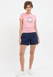 ELASTIC WASIT PAPERBAG SHORTS Navy Blue