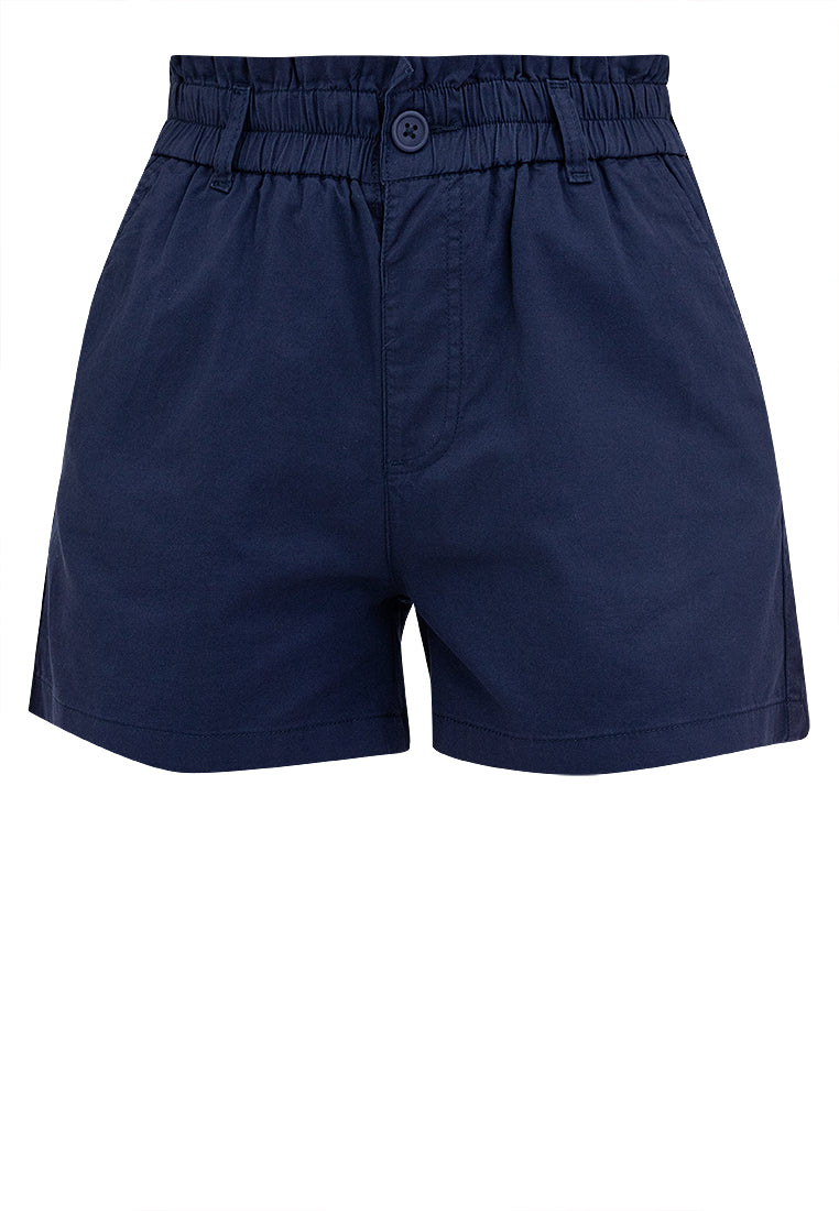 ELASTIC WASIT PAPERBAG SHORTS Navy Blue