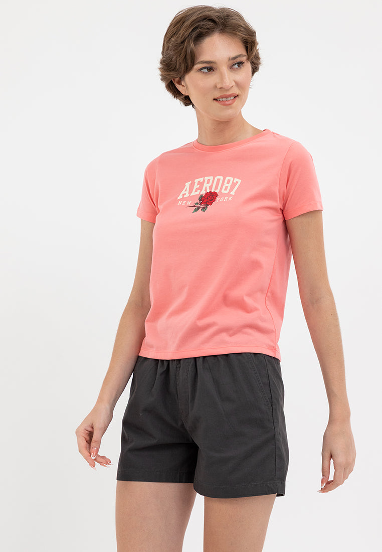 FLORAL NEW YORK TEE Shell Pink