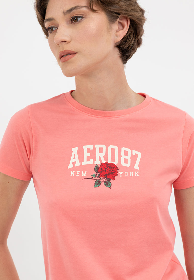 FLORAL NEW YORK TEE Shell Pink