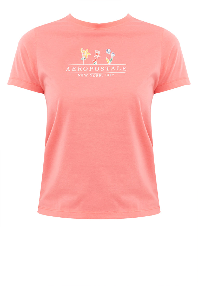 FLORAL GRAPHIC TEE Shell Pink