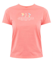 FLORAL GRAPHIC TEE Shell Pink