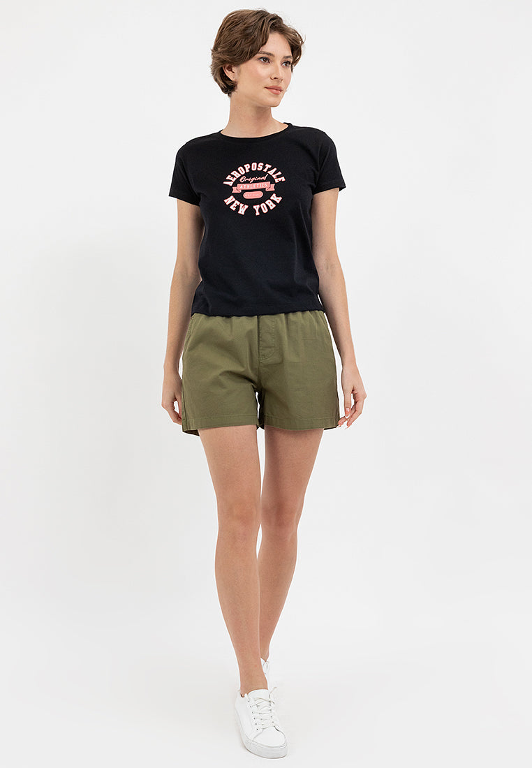 ELASTIC WASIT PAPERBAG SHORTS Green