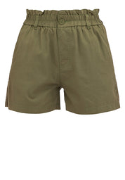 ELASTIC WASIT PAPERBAG SHORTS Green