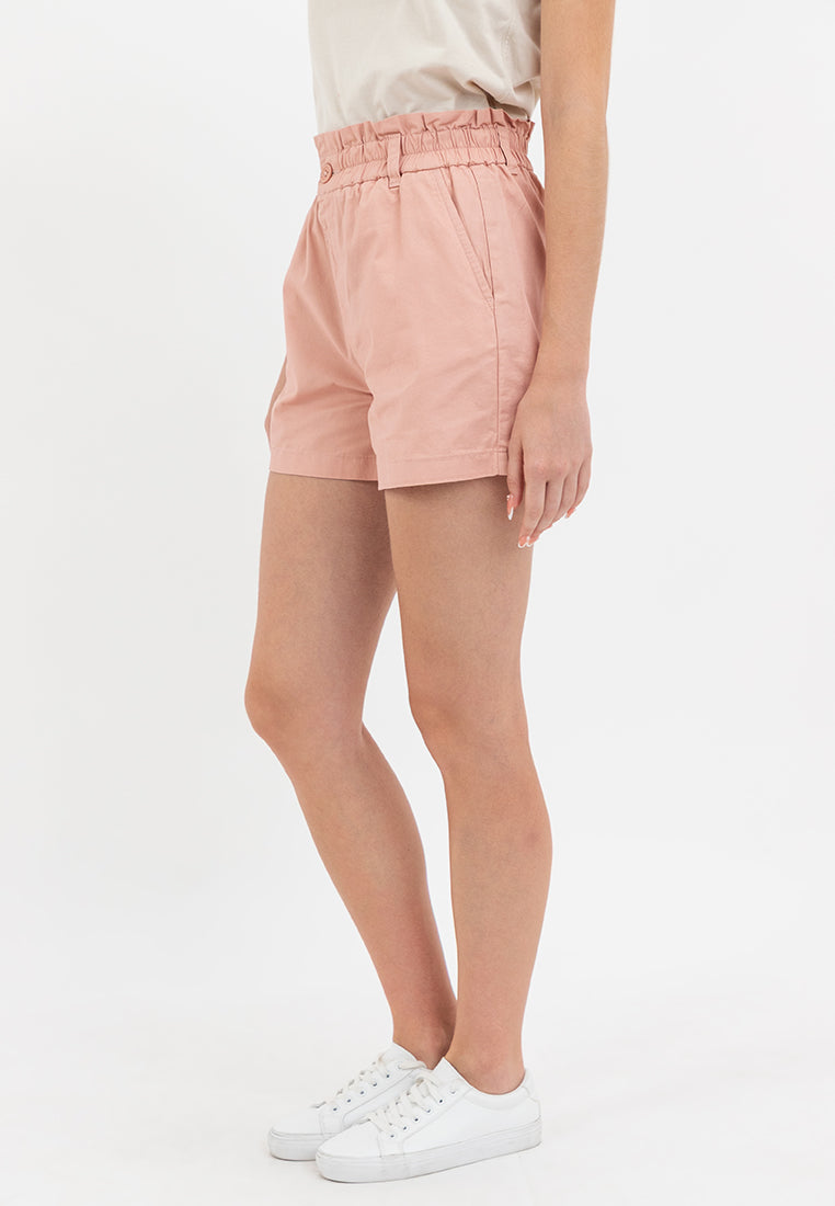 ELASTIC WASIT PAPERBAG SHORTS Pink