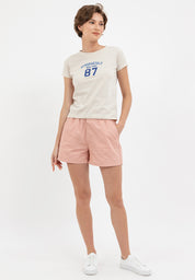 ELASTIC WASIT PAPERBAG SHORTS Pink