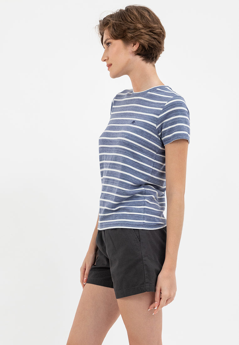 A87 BOXY STRIPE TEE Blue