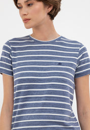 A87 BOXY STRIPE TEE Blue