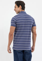 EMBROIDERED LOGO STRIPED POLO SHIRT