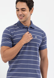 EMBROIDERED LOGO STRIPED POLO SHIRT