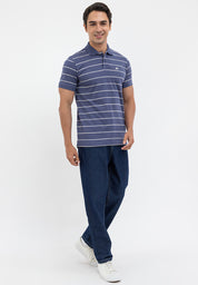 EMBROIDERED LOGO STRIPED POLO SHIRT