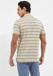 EMBROIDERED LOGO STRIPED POLO SHIRT