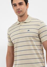 EMBROIDERED LOGO STRIPED POLO SHIRT