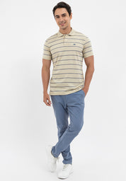 EMBROIDERED LOGO STRIPED POLO SHIRT