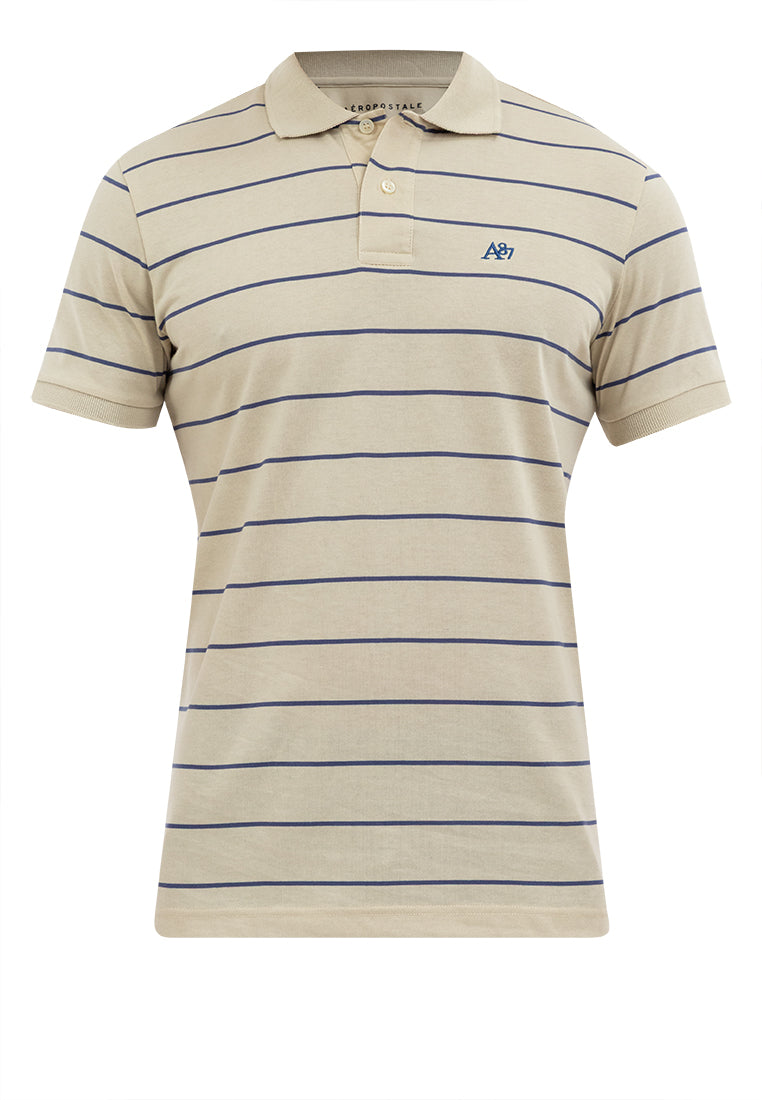 EMBROIDERED LOGO STRIPED POLO SHIRT