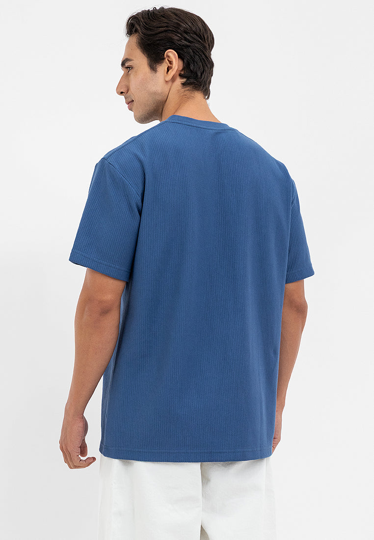 STRIPE WAFFLE LOOSE POCKET TEE