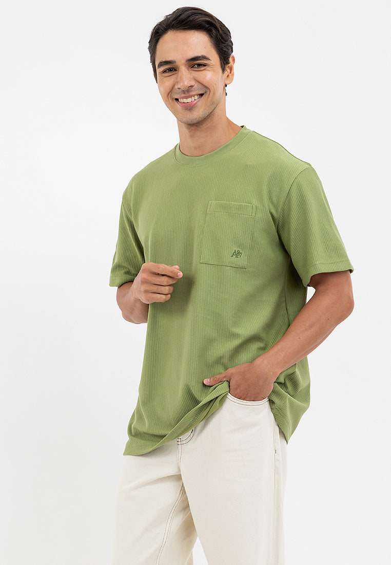 STRIPE WAFFLE LOOSE POCKET TEE