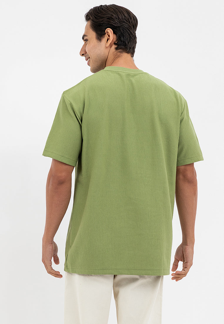 STRIPE WAFFLE LOOSE POCKET TEE