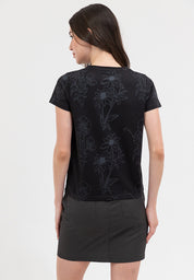 AOP FLORAL TEE Black