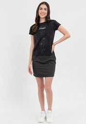 AOP FLORAL TEE Black