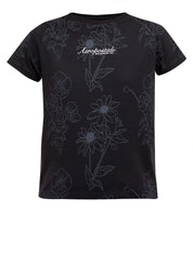 AOP FLORAL TEE Black