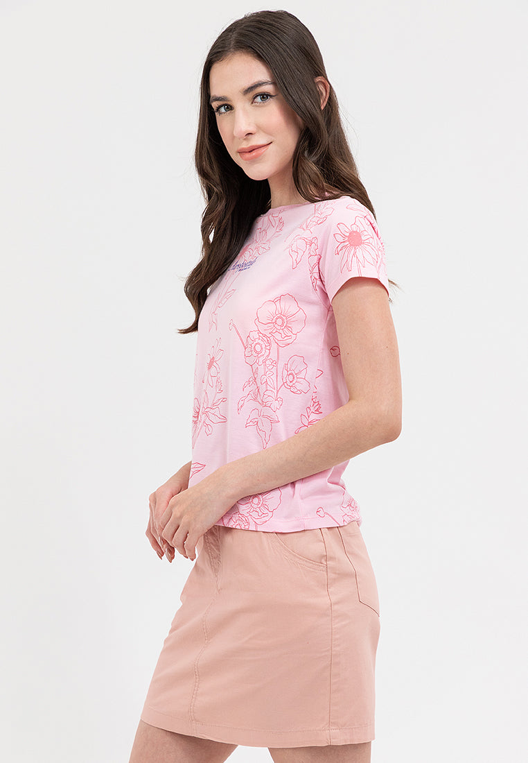 AOP FLORAL TEE Orchid Pink