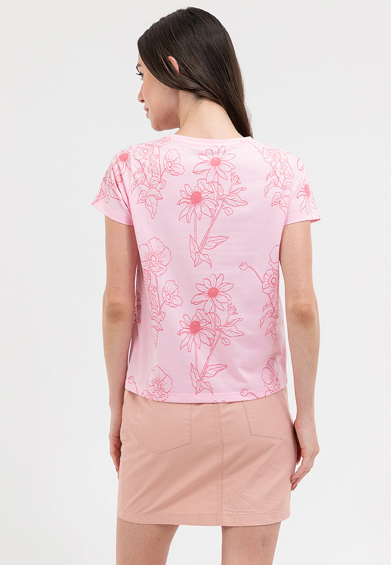 AOP FLORAL TEE Orchid Pink
