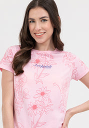 AOP FLORAL TEE Orchid Pink