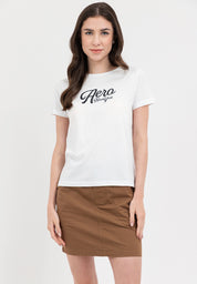 BRAND LOGO SCRIPT TEE White