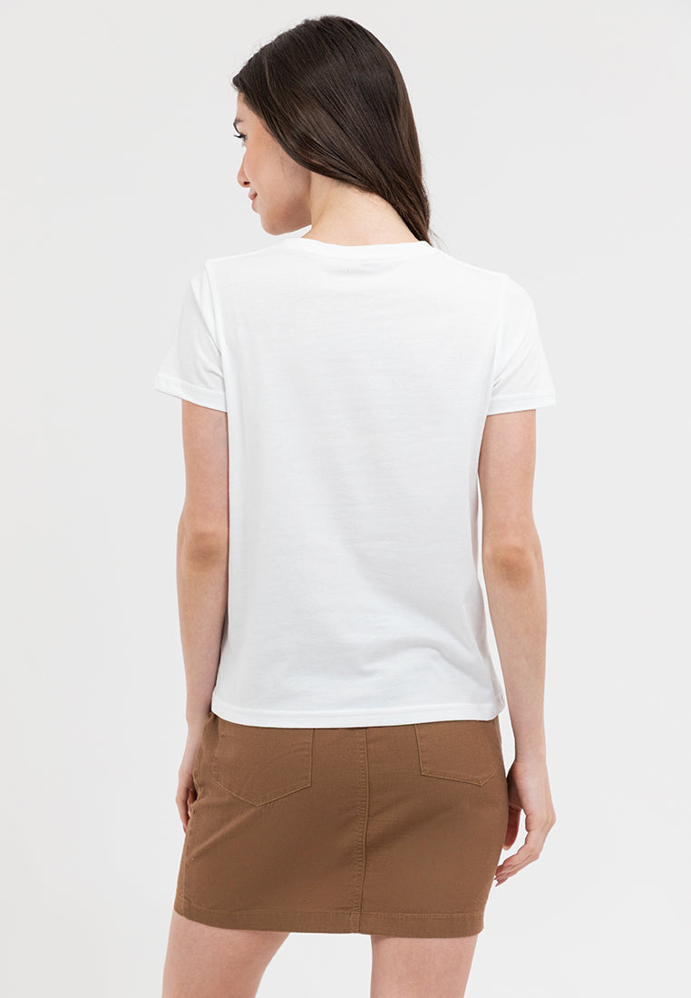 BRAND LOGO SCRIPT TEE White