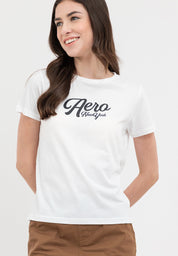 BRAND LOGO SCRIPT TEE White