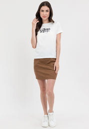 BRAND LOGO SCRIPT TEE White