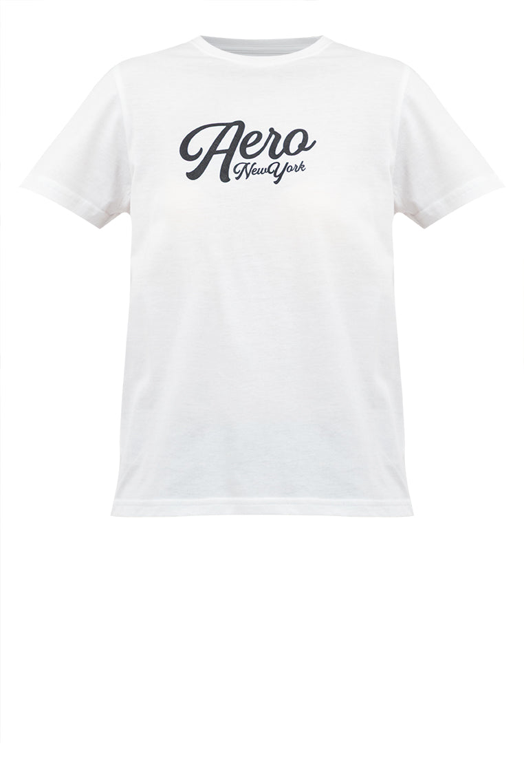 BRAND LOGO SCRIPT TEE White
