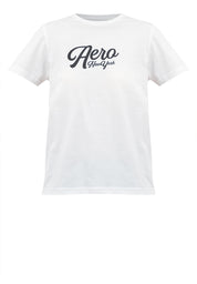 BRAND LOGO SCRIPT TEE White