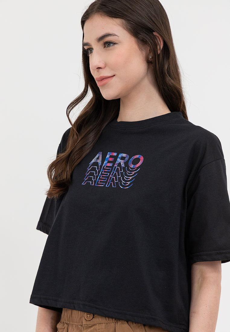 GRADIENT LOGO BOXY TEE Black