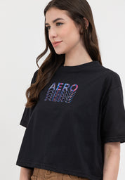 GRADIENT LOGO BOXY TEE Black