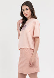 GRADIENT LOGO BOXY TEE  Evening Sand